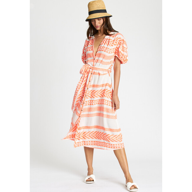 Women's Sera Dress, Neon Orange - Dresses - 3