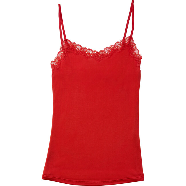 Women's Soft Silk Camisole, Fiery Red - Underwear - 1
