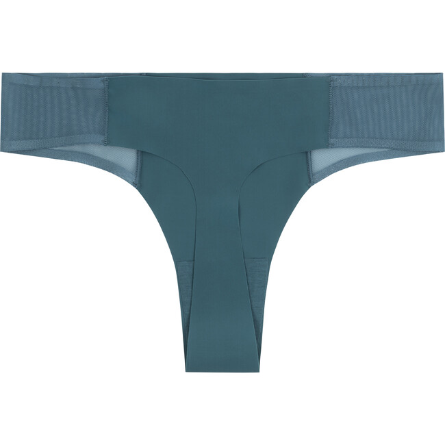 Women's VIP Thong with Mesh, Deep Ocean Blue - Underwear - 2