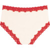Women's Soft Silk Brief, Rose Quartz with Fiery Red - Underwear - 2