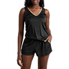 Women's Lounge Set, Tap Shoe Black - Loungewear - 2