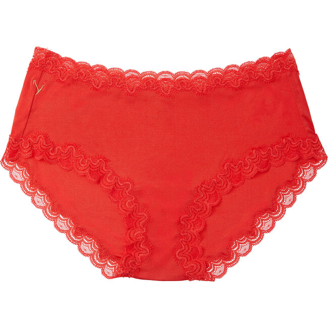 Women's Soft Silk Brief, Fiery Red - Underwear - 1