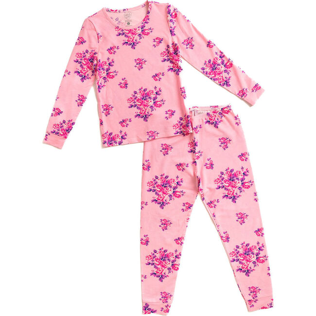Sweet Floral Pajamas, Pink - Pajamas - 1