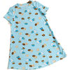 Donuts! Short Sleeve Lounge Dress, Blue - Dresses - 1 - thumbnail