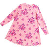 Sweet Floral Long Sleeve Lounge Dress, Pink - Dresses - 1 - thumbnail