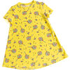 Rainbow Pops Short Sleeve Lounge Dress, Yellow - Dresses - 1 - thumbnail