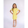 Rainbow Pops Short Sleeve Lounge Dress, Yellow - Dresses - 3