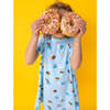 Donuts! Short Sleeve Lounge Dress, Blue - Dresses - 5
