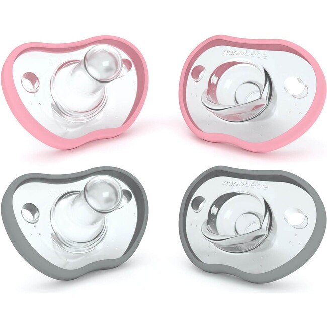 Flexy Pacifier, Pink & Grey 4pk Count