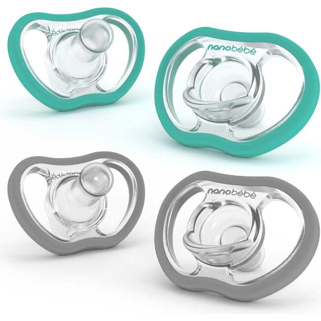 Flexy Active Pacifier, Teal & Grey 4pk Count - Pacifiers - 1