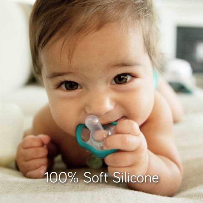 Flexy Active Pacifier, Teal & Grey 4pk Count - Pacifiers - 4
