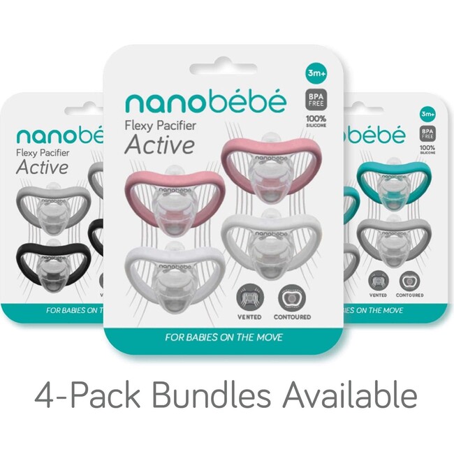 Flexy Active Pacifier, Teal & Grey 4pk Count - Pacifiers - 5