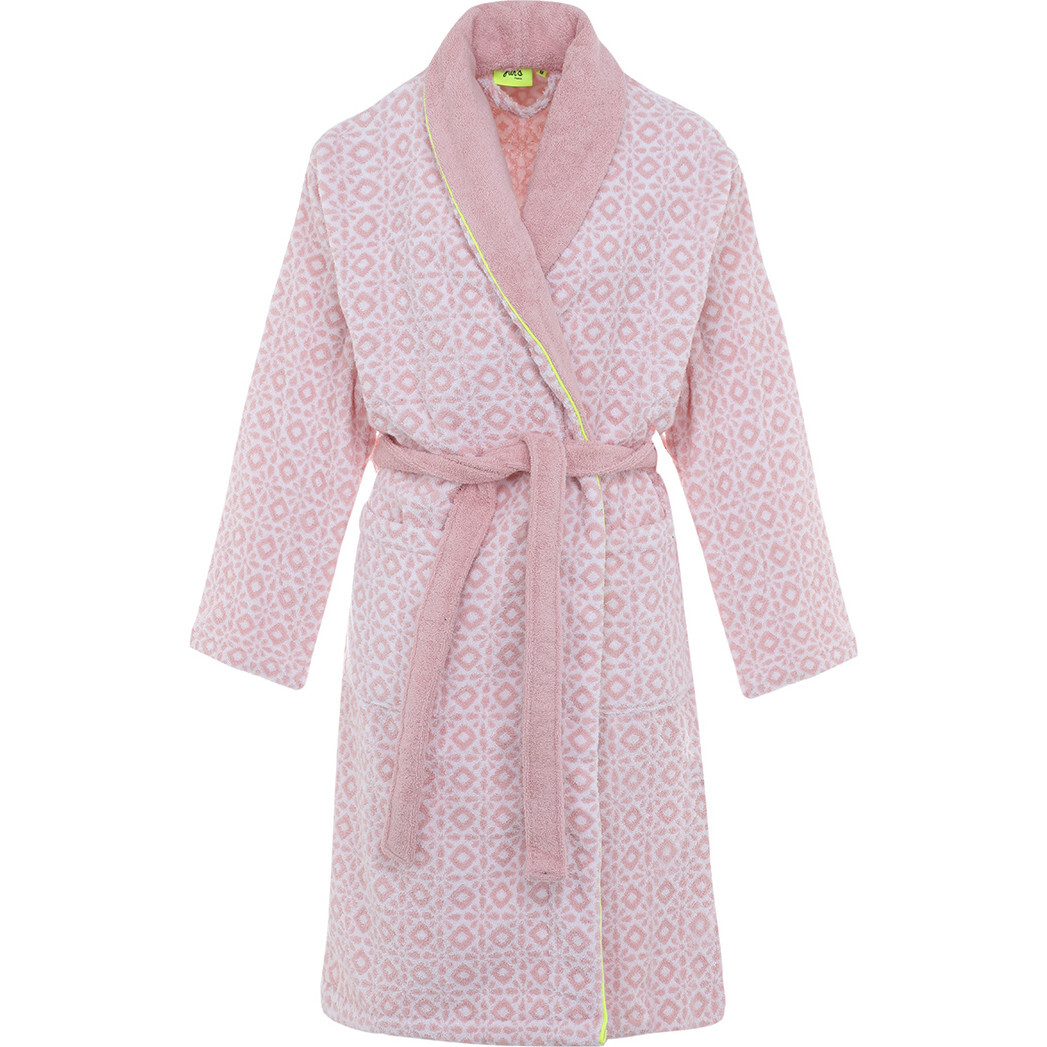 Women's Azulejos Bathrobe, Pink - Robes - 1
