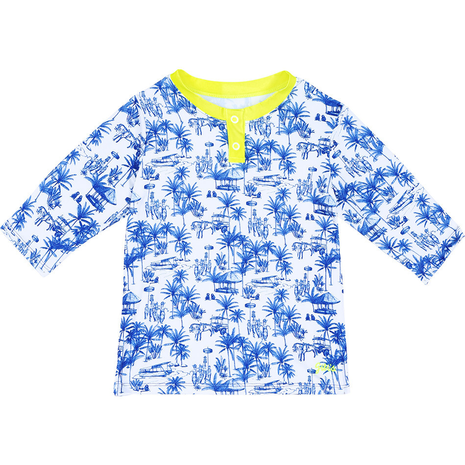 Long Sleeves Rash Guard, Toile De Jouy Balinaise Inspiration - Rash Guards - 1