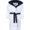 Boys Navy Collar White Bathrobe - Robes - 1 - thumbnail