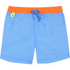 Boys Meno Swim Trunk, Sky Blue Azulejos - Swim Trunks - 1 - thumbnail
