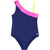 Girls Flores One-Piece, Fluorecent Color Block - One Pieces - 1 - thumbnail