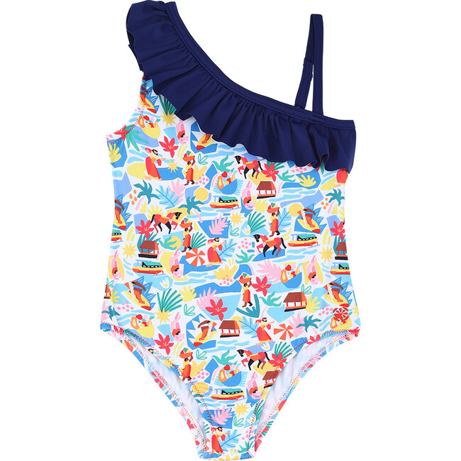 Girls Flores One-Piece, Surf With Claire Prouvost