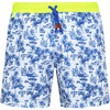 Men's Trawangan Swim Trunk, Toile De Jouy Balinaise Inspiration - Swim Trunks - 1 - thumbnail