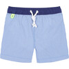 Boys Meno Swim Trunk, Blue Seersucker - Swim Trunks - 1 - thumbnail