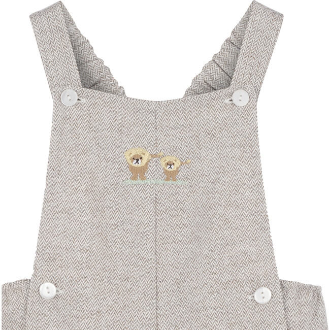 Little Alfie Bib Shorts, Oatmeal / Augustus - Rompers - 4