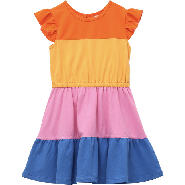 French Terry Colorblock Dress, Multi