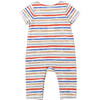 Kangaroo Pocket Stripe Coverall, Blue - Rompers - 2