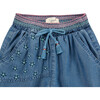 Embroidered Wide Leg Pants, Indigo - Pants - 3 - thumbnail