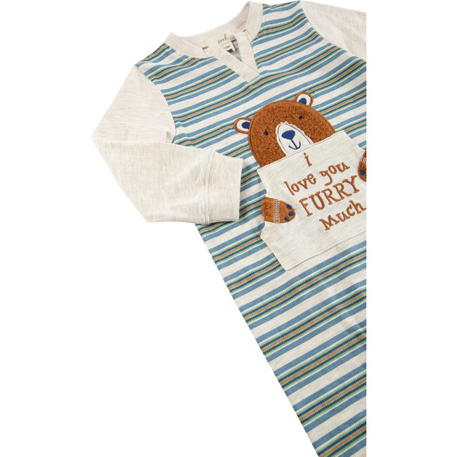 Bear Hug Coverall, Stripe - Rompers - 3