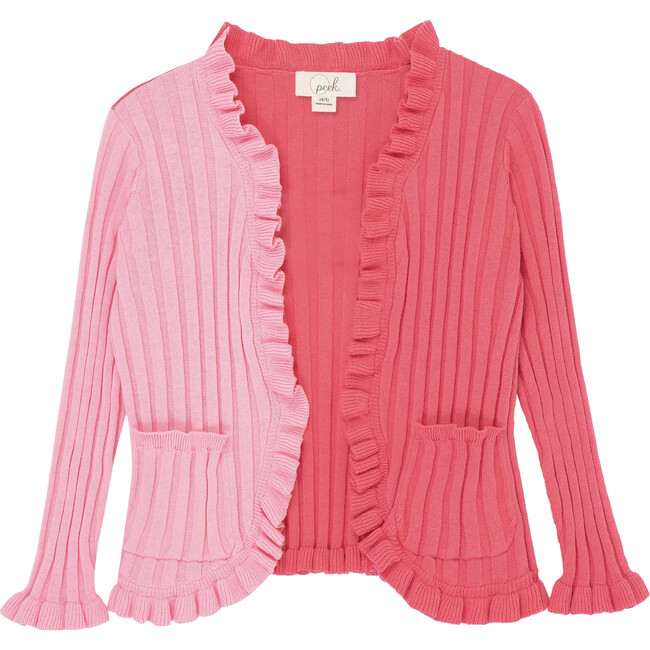 Two Tone Chenille Cardigan, Pink