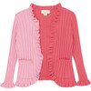 Two Tone Chenille Cardigan, Pink - Cardigans - 1 - thumbnail