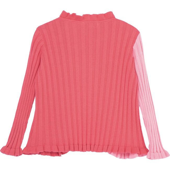 Two Tone Chenille Cardigan, Pink