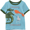 Medieval Dragon Tee, Blue - T-Shirts - 1 - thumbnail