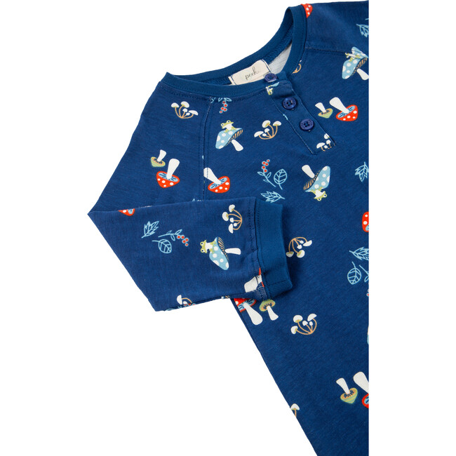 Mushroom Coverall, Blue - Rompers - 3