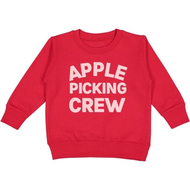 Apple Picking Crew Long Sleeve Sweatshirt, Red