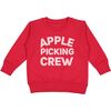 Apple Picking Crew Long Sleeve Sweatshirt, Red - Sweatshirts - 1 - thumbnail