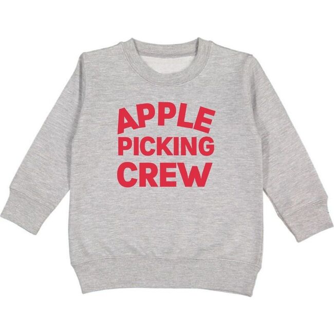 Apple Picking Crew Long Sleeve Sweatshirt, Gray