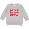 Apple Picking Crew Long Sleeve Sweatshirt, Gray - Sweatshirts - 1 - thumbnail