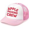 Apple Picking Crew Trucker Hat, Pink/White - Hair Accessories - 1 - thumbnail