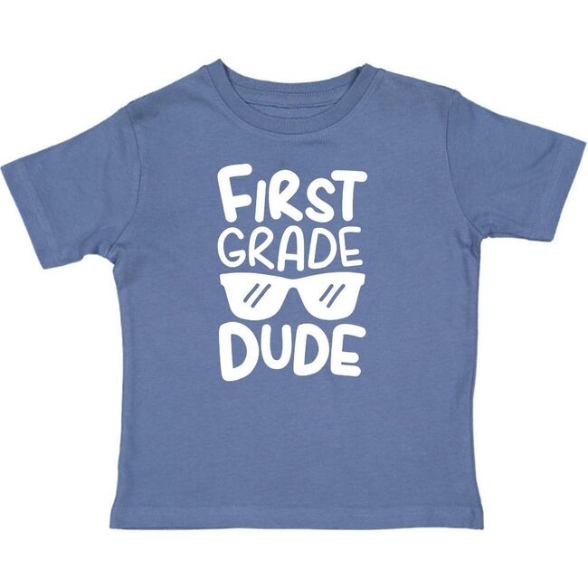 First Grade Dude Short Sleeve Shirt, Indigo