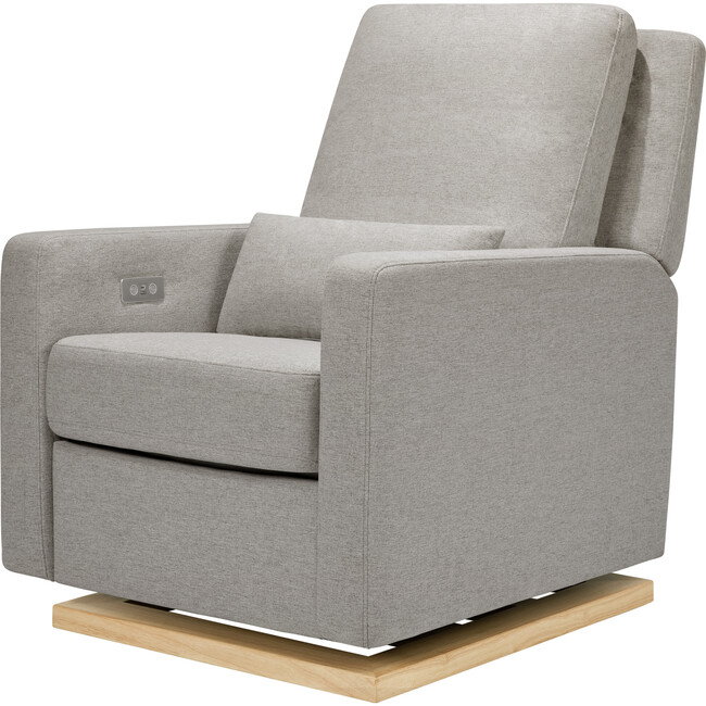 Sigi Glider Recliner with Electronic Control and USB, Grey - Nursery Chairs - 1