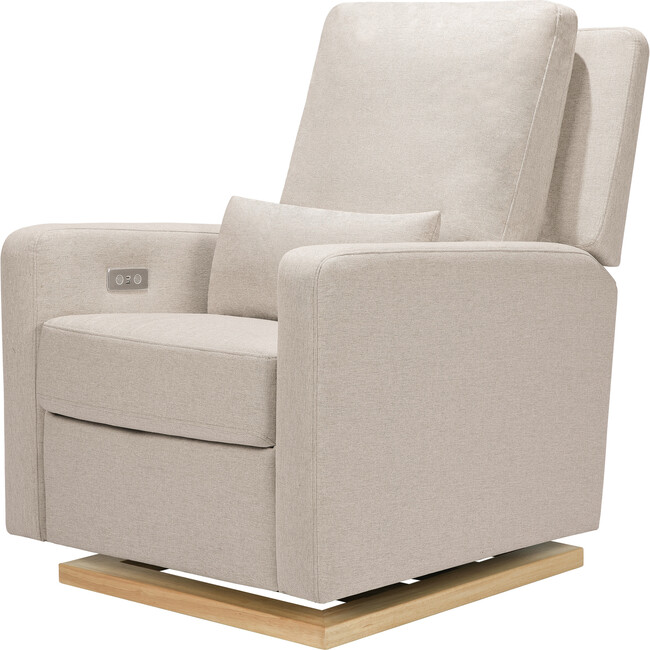 Sigi Glider Recliner with Electronic Control and USB, Beige - Nursery Chairs - 1