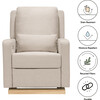 Sigi Glider Recliner with Electronic Control and USB, Beige - Nursery Chairs - 4 - thumbnail