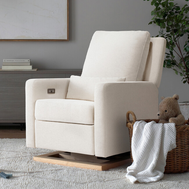 Sigi Glider Recliner with Electronic Control and USB, Cream - Nursery Chairs - 3