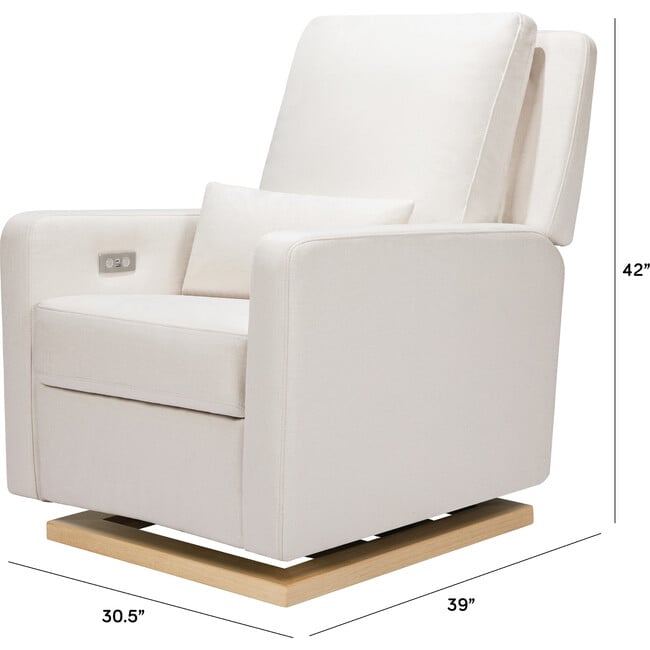 Sigi Glider Recliner with Electronic Control and USB, Cream - Nursery Chairs - 4