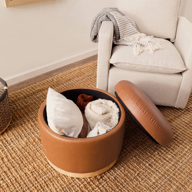 Naka Storage Ottoman, Tan - Ottomans - 4