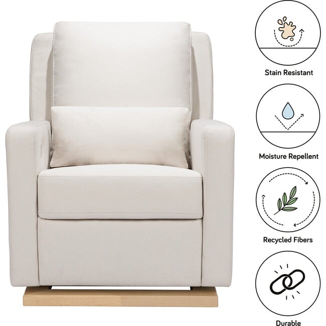 Sigi Glider Recliner with Electronic Control and USB, Cream - Nursery Chairs - 6