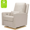 Sigi Glider Recliner with Electronic Control and USB, Beige - Nursery Chairs - 9