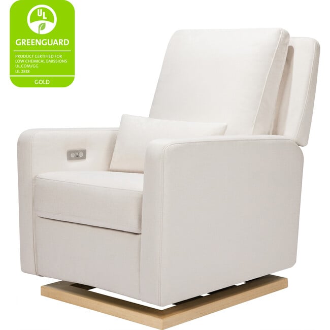 Sigi Glider Recliner with Electronic Control and USB, Cream - Nursery Chairs - 9