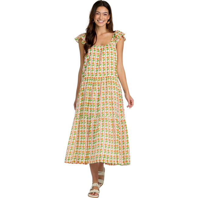 Women's Milly Dress, Stripe Melon